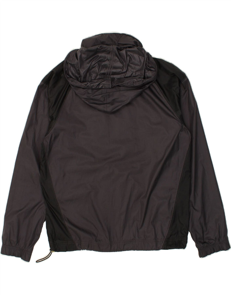 REEBOK Mens Hooded Rain Jacket UK 38 Medium Grey Colourblock Polyester | Vintage Reebok | Thrift | Second-Hand Reebok | Used Clothing | Messina Hembry 