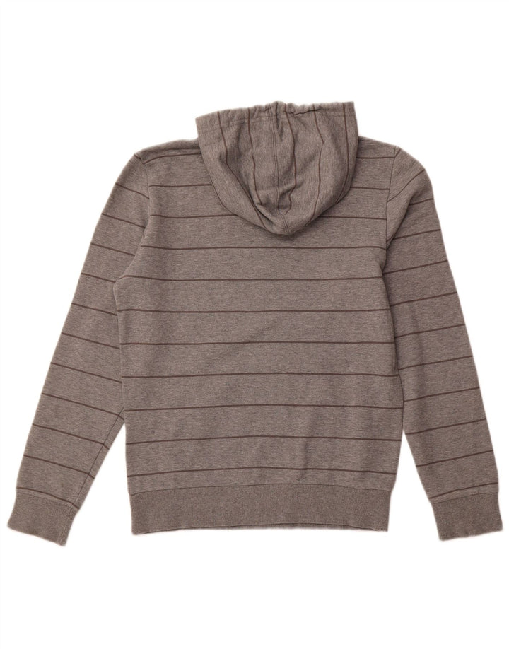 Puma Mens Hoodie Jumper Small Grey Striped Cotton