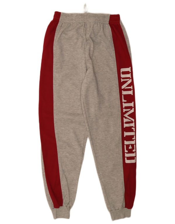 Vintage Womens Graphic Tracksuit Trousers Joggers UK 6 XS Grey Colourblock