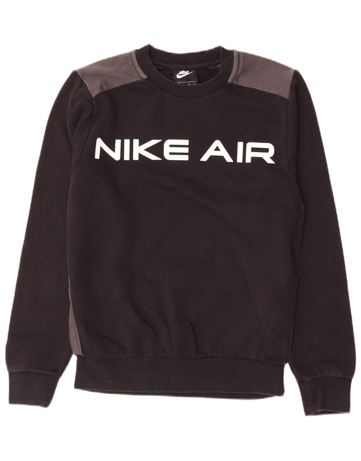 NIKE Mens Graphic Sweatshirt Jumper XS Black Colourblock Cotton