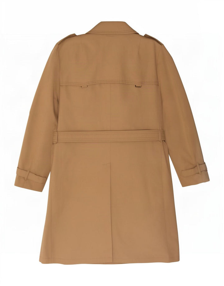 Diolen Mens Hooded Trench Coat UK 36 Small Beige Polyester Classic