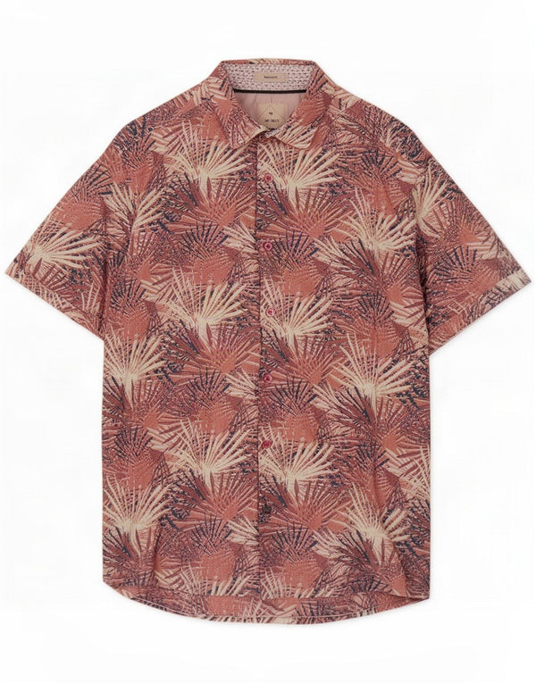 White Stuff Mens Tailored Fit Hawaiian Short Sleeve Shirt Small Pink Cotton