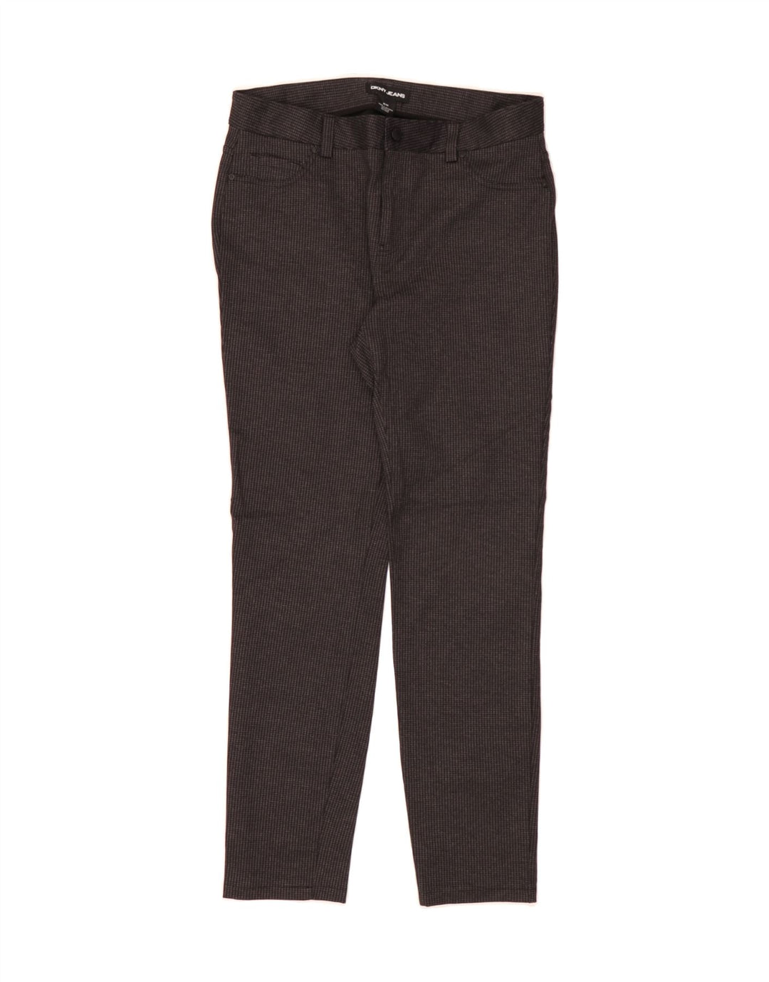 DKNY Womens Skinny Casual Trousers Medium W30 L29 Grey Check Polyester Vintage Dkny and Second-Hand Dkny from Messina Hembry 