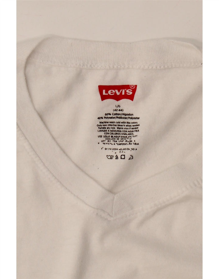 LEVI'S Mens T-Shirt Top Size 42/44 Large White Cotton Vintage Levi's and Second-Hand Levi's from Messina Hembry 
