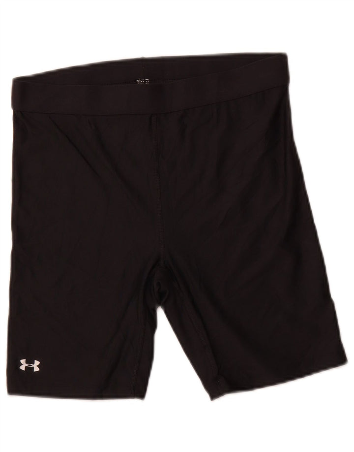 UNDER ARMOUR Womens Heat Gear Sport Shorts UK 12 Medium  Black Polyester
