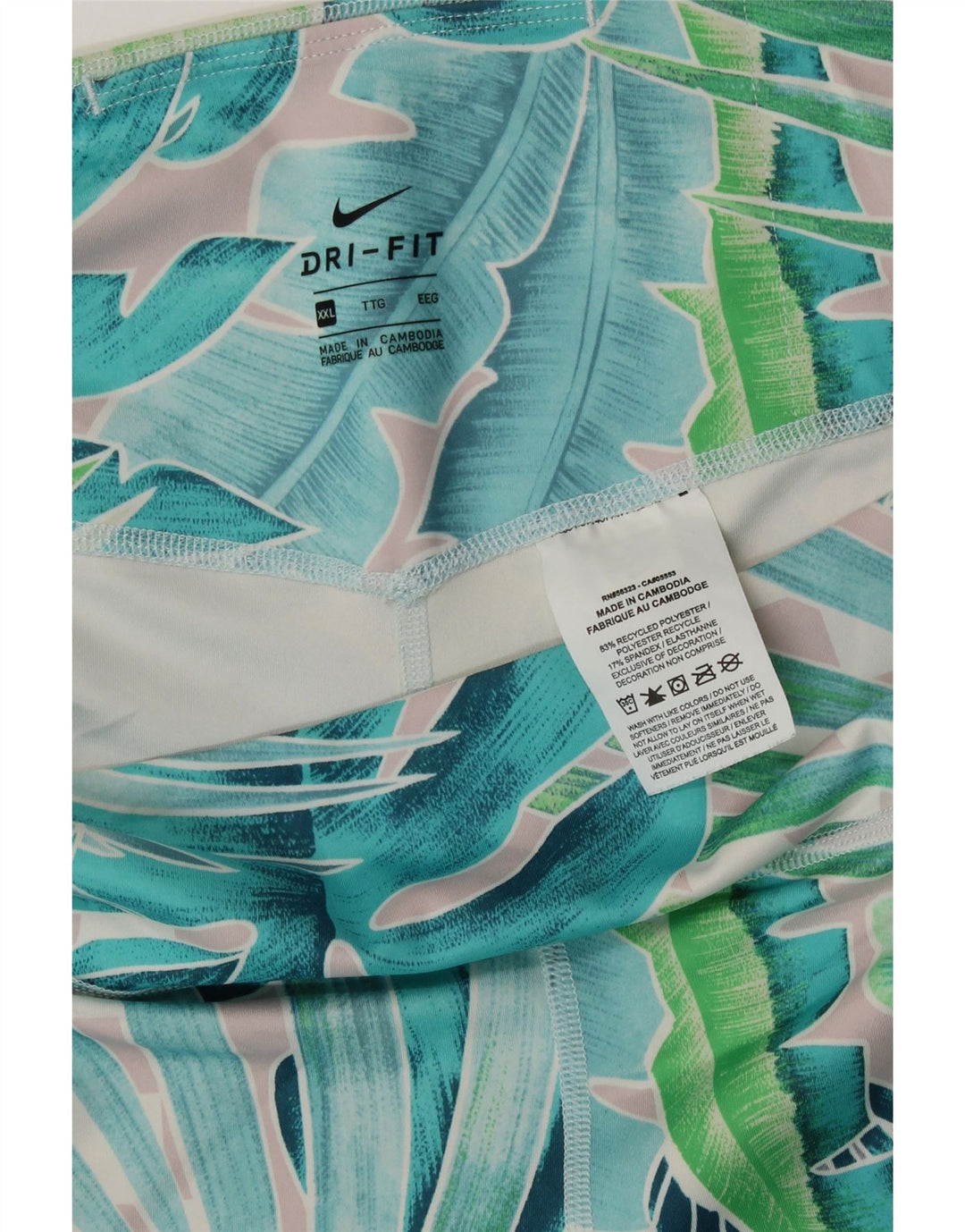 Nike Womens Capri Leggings UK 20 2XL Green Floral