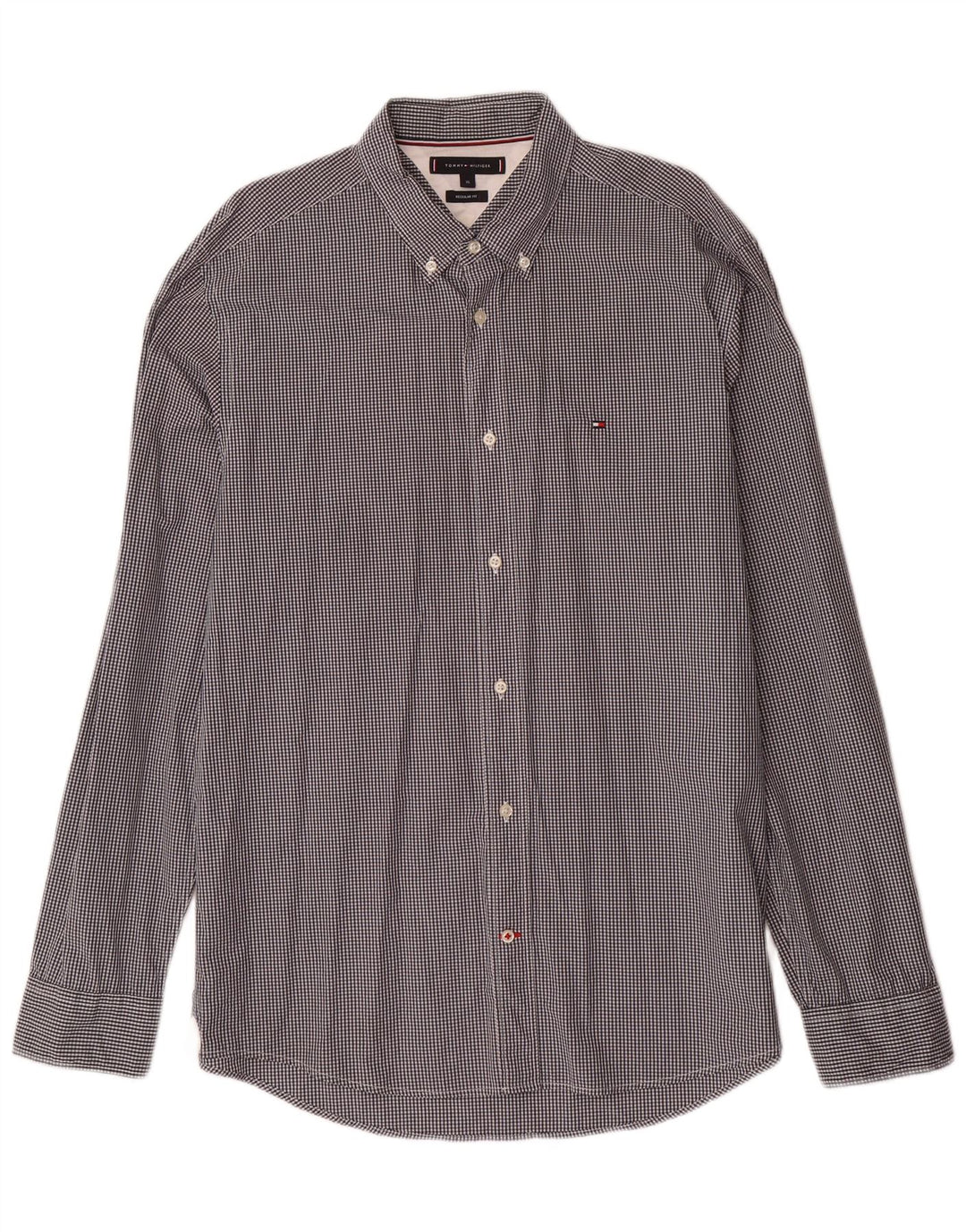 TOMMY HILFIGER Mens Regular Fit Shirt XL Grey Gingham