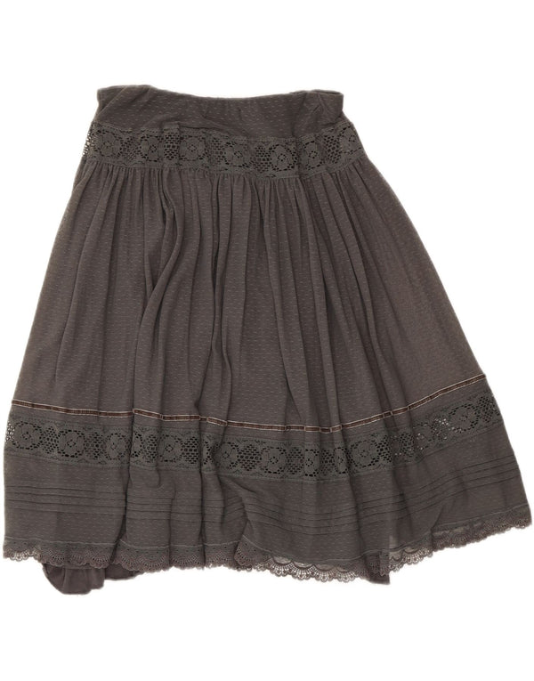 Zara Womens Pleated Skirt Medium W28 Grey Striped