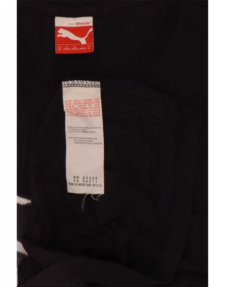 Puma Mens Graphic T-Shirt Top Medium Navy Blue Cotton