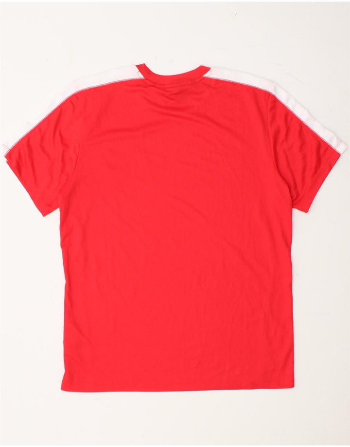 UMBRO Mens T-Shirt Top Small Red Colourblock Polyester
