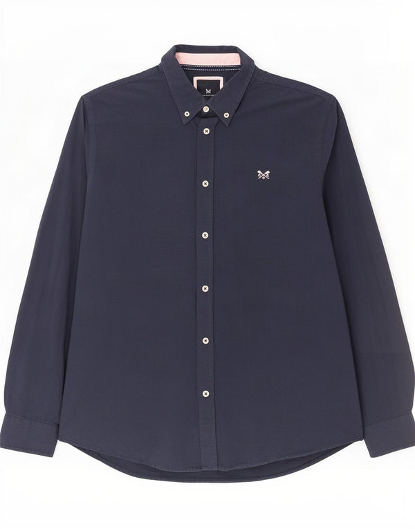 Crew Clothing Mens Slim Fit Shirt Large Navy Blue Cotton