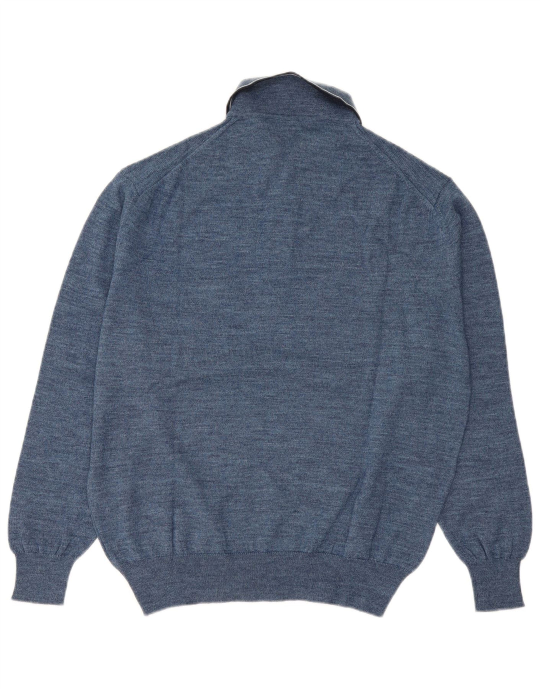 Canda Mens Polo Neck Jumper Sweater IT 48/50 Medium Blue Virgin Wool