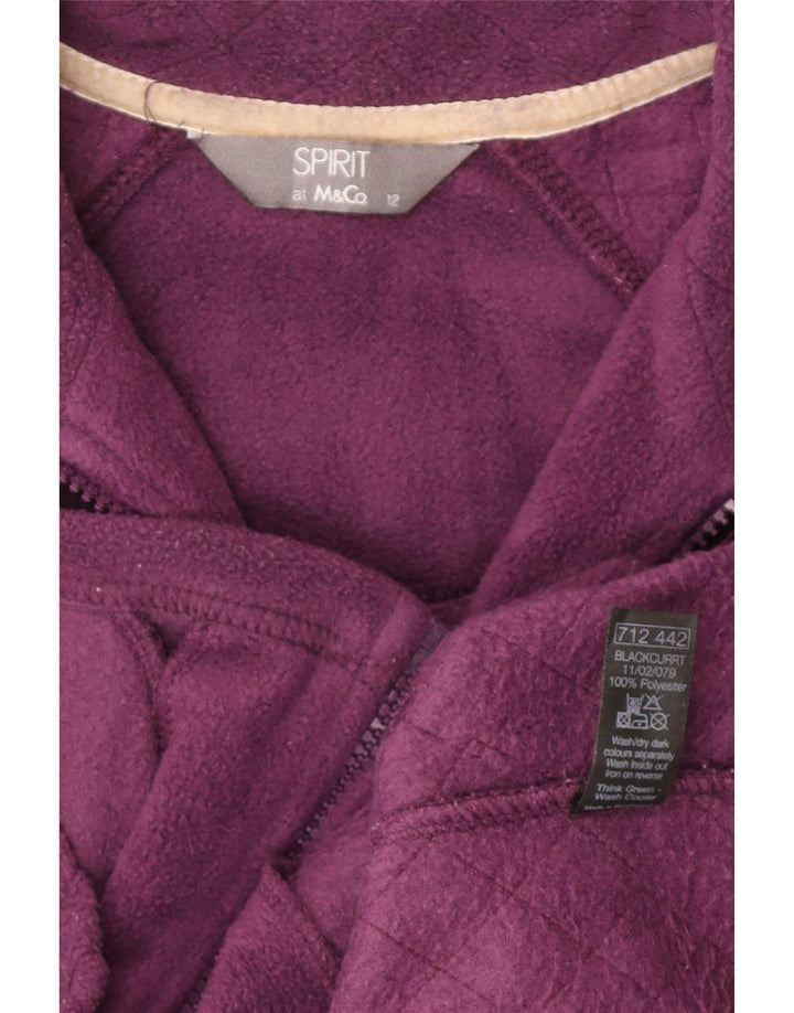 M&Co Womens Fleece Jacket UK 12 Medium Purple Polyester