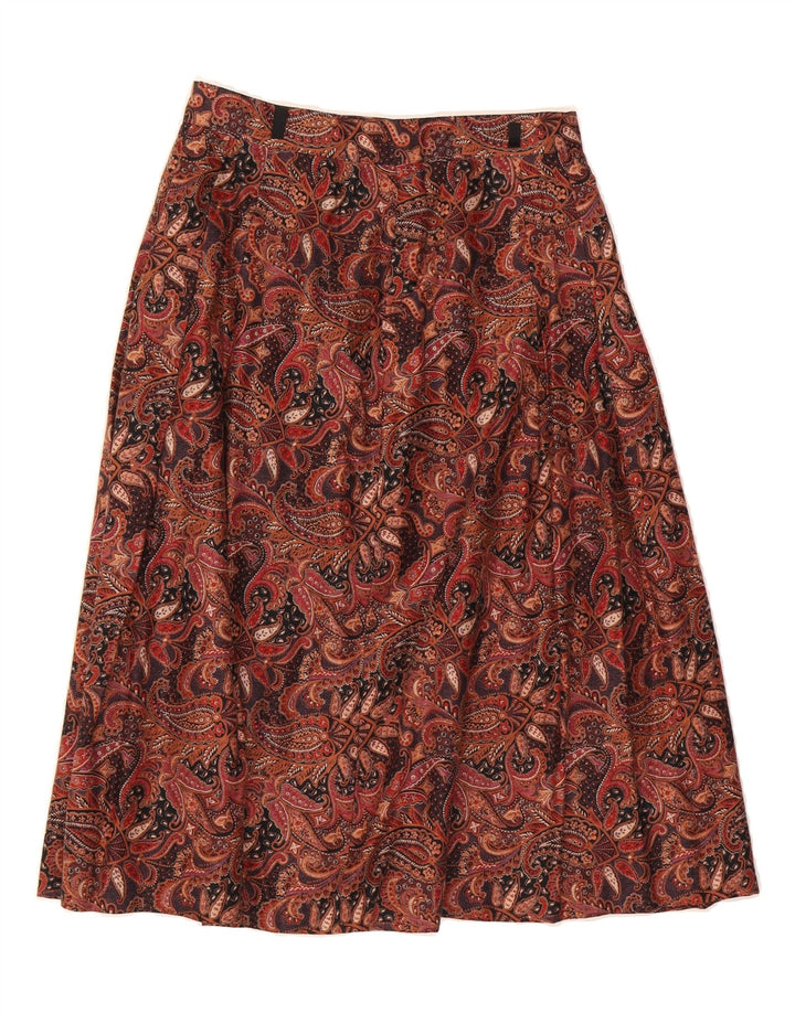 VINTAGE Womens A-Line Skirt W29 Medium Red Paisley Vintage Vintage and Second-Hand Vintage from Messina Hembry 