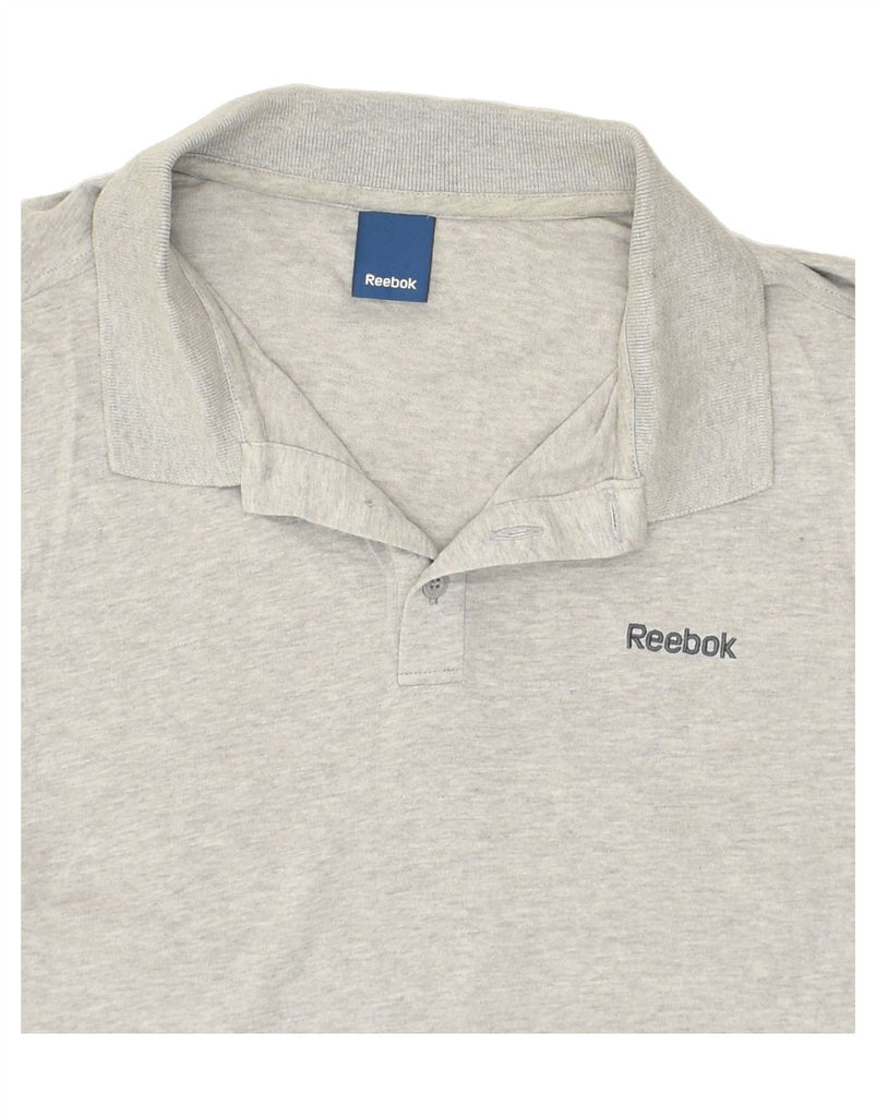 REEBOK Mens Polo Shirt Medium Grey Cotton | Vintage Reebok | Thrift | Second-Hand Reebok | Used Clothing | Messina Hembry 