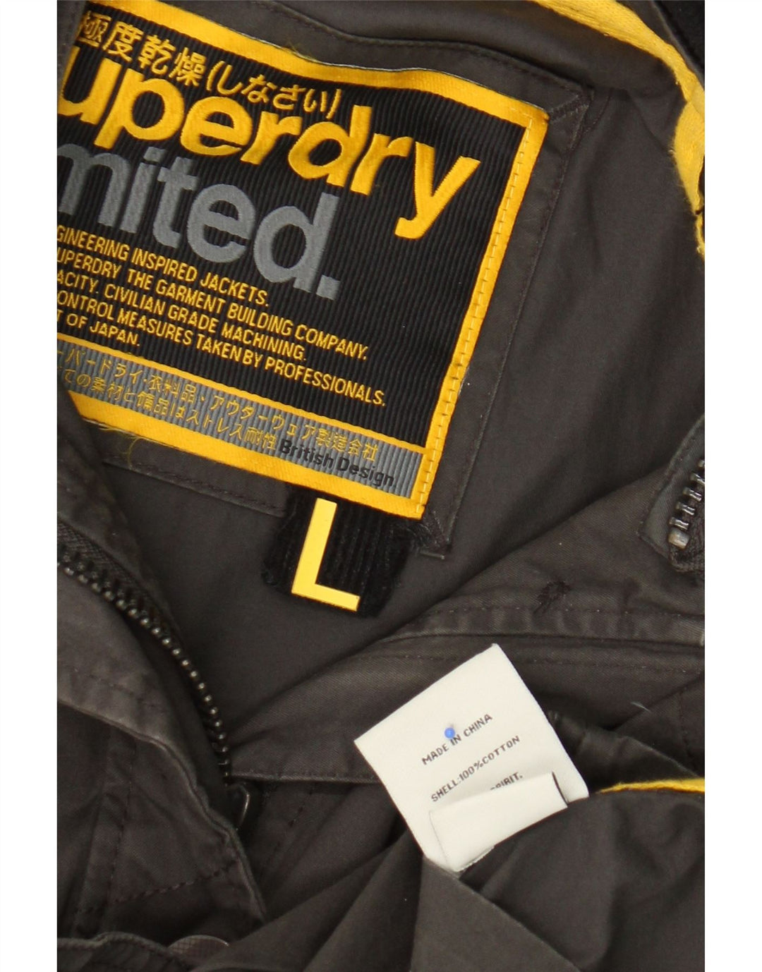 Superdry Womens Military Jacket UK 14 Large Khaki Cotton