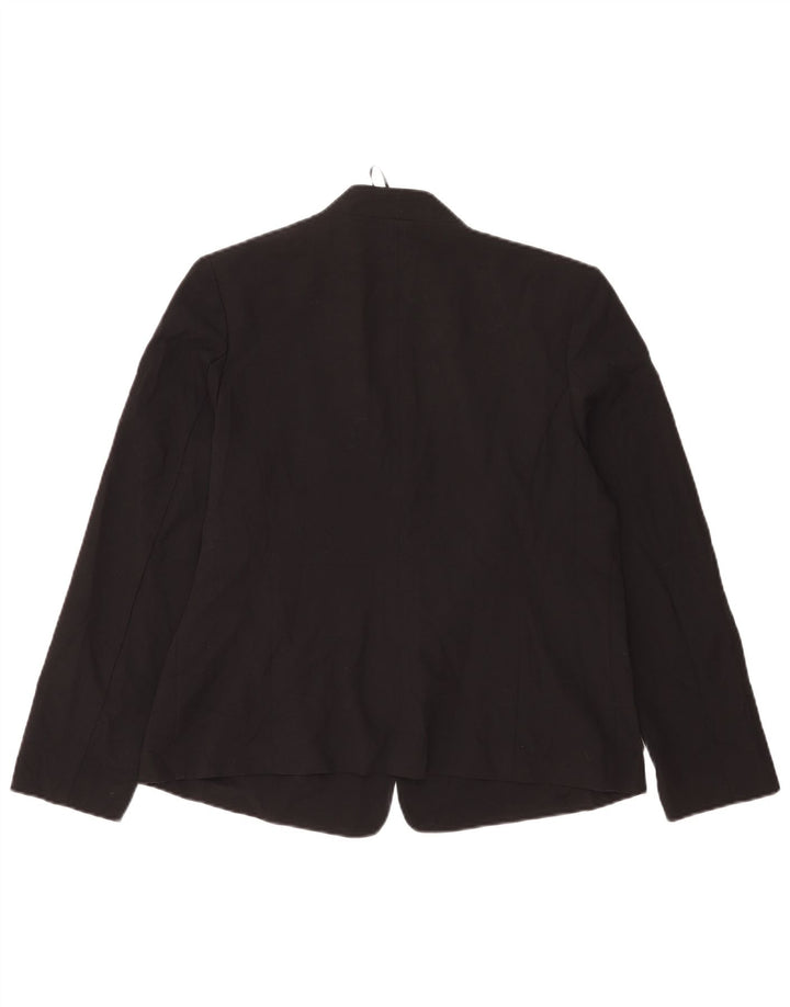 Marks & Spencer Womens Open Blazer Jacket UK 16 Large Black Polyester