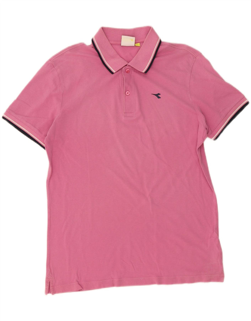 DIADORA Mens Polo Shirt Large Pink Cotton Vintage Diadora and Second-Hand Diadora from Messina Hembry 