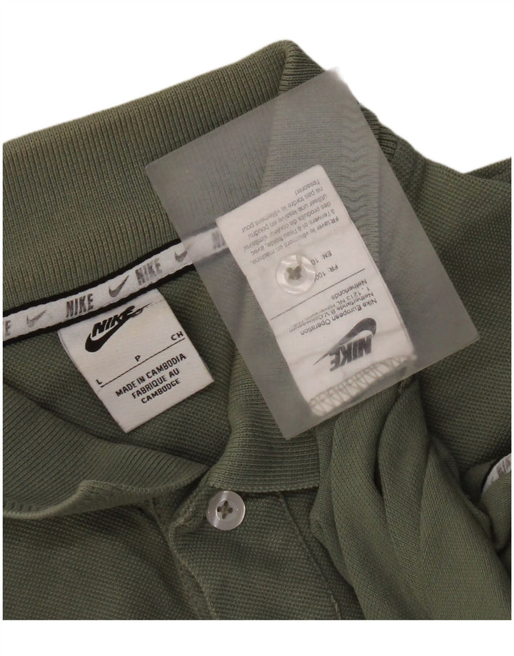Nike Mens Polo Shirt Large Green Cotton