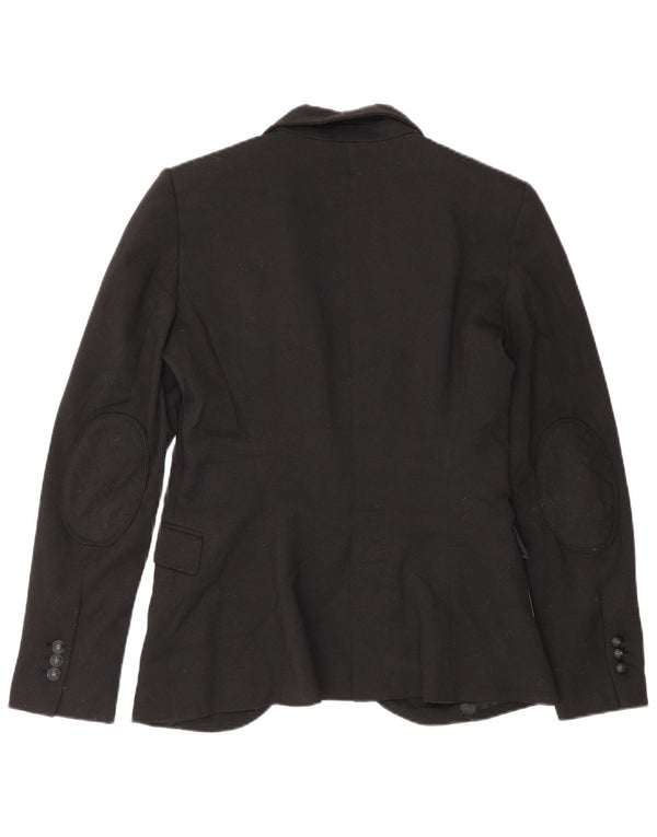 Zara Womens 1 Button Blazer Jacket UK 12 Medium Black Polyester