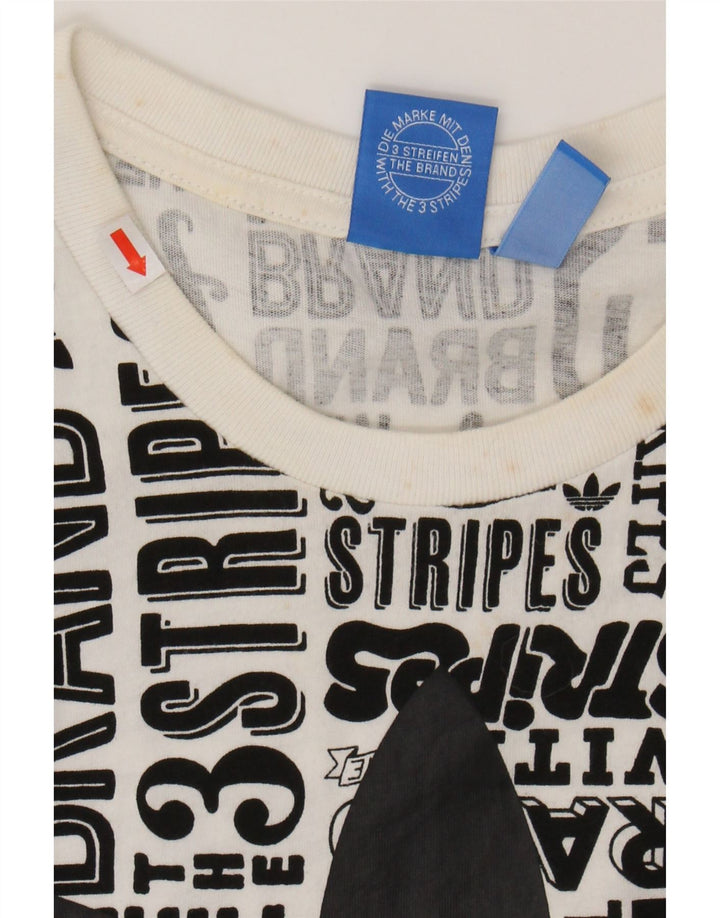 ADIDAS Mens Graphic T-Shirt Top XL White Cotton