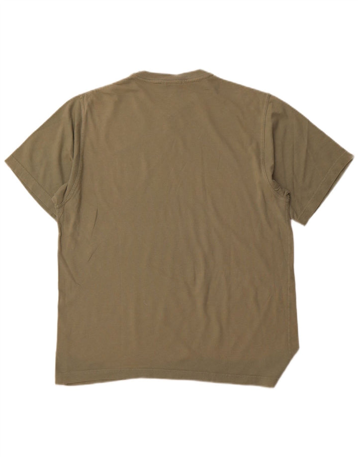 NIKE Mens T-Shirt Top UK 39/41 Medium Khaki Cotton