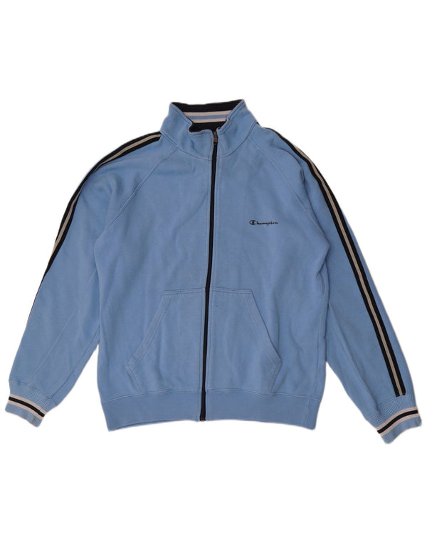Champion Mens Tracksuit Top Jacket Large Blue Striped Cotton