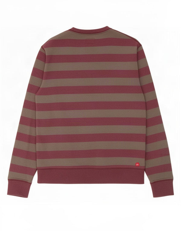 Levi's Mens Sweatshirt Jumper Medium Burgundy Striped Cotton