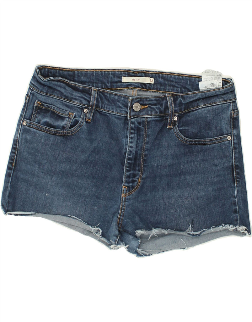 LEVI'S Womens 712 Slim Denim Shorts W32 Large  Blue Cotton | Vintage Levi's | Thrift | Second-Hand Levi's | Used Clothing | Messina Hembry 