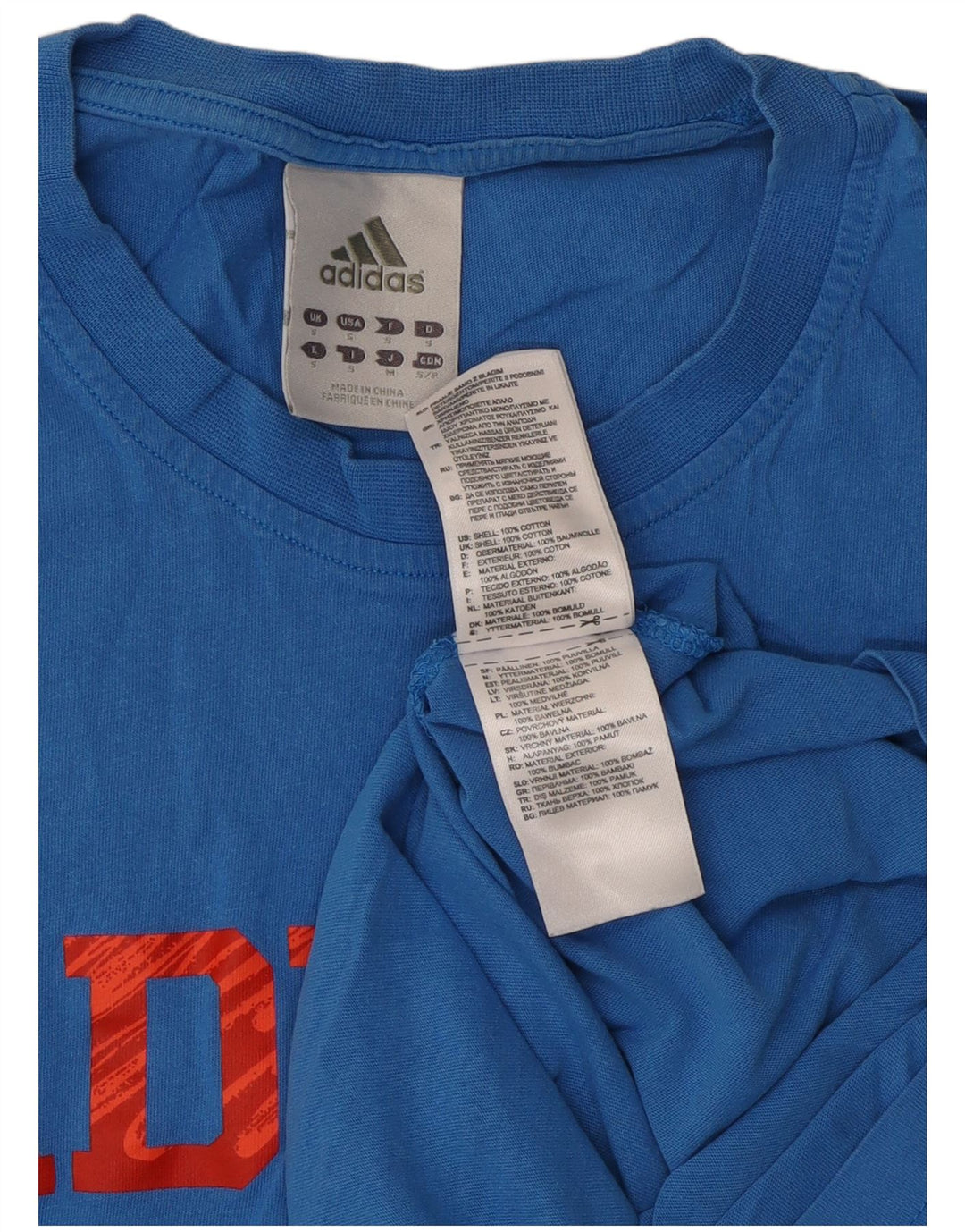 Adidas Mens Graphic T-Shirt Top Small Blue Cotton