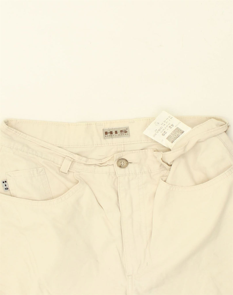 H.I.S Womens Pegged Casual Trousers UK 16 Large W29 L28 Beige Cotton | Vintage H.I.S | Thrift | Second-Hand H.I.S | Used Clothing | Messina Hembry 