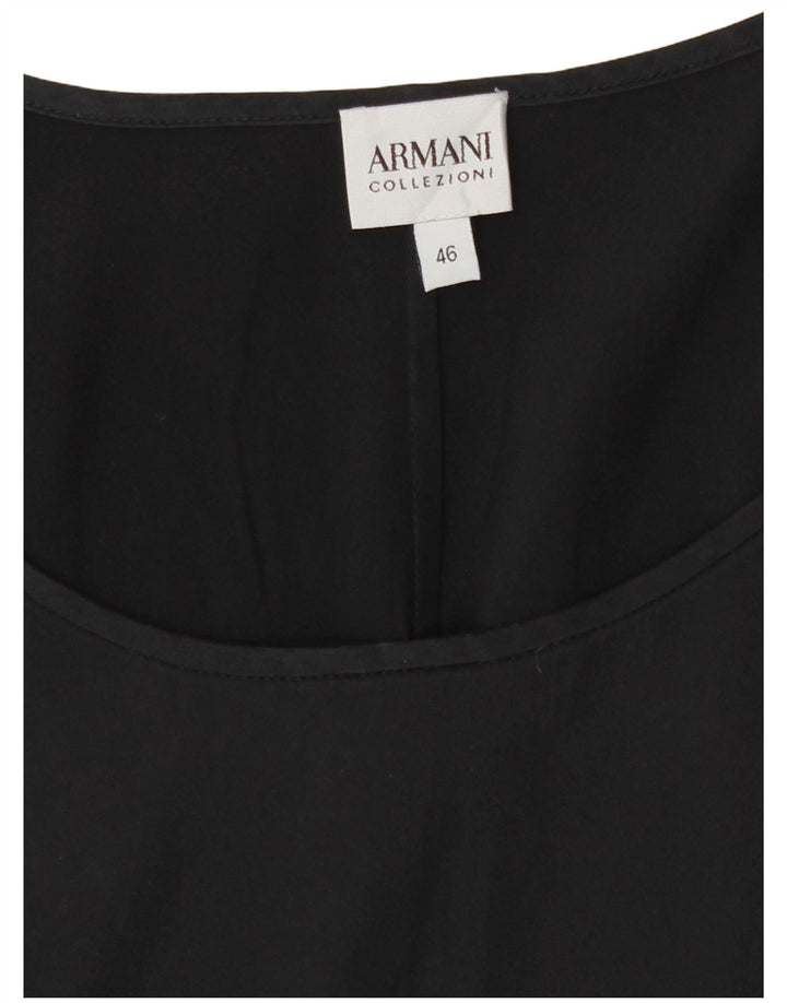 Armani Collezioni Womens Sleeveless Blouse Top IT 46 Large Black