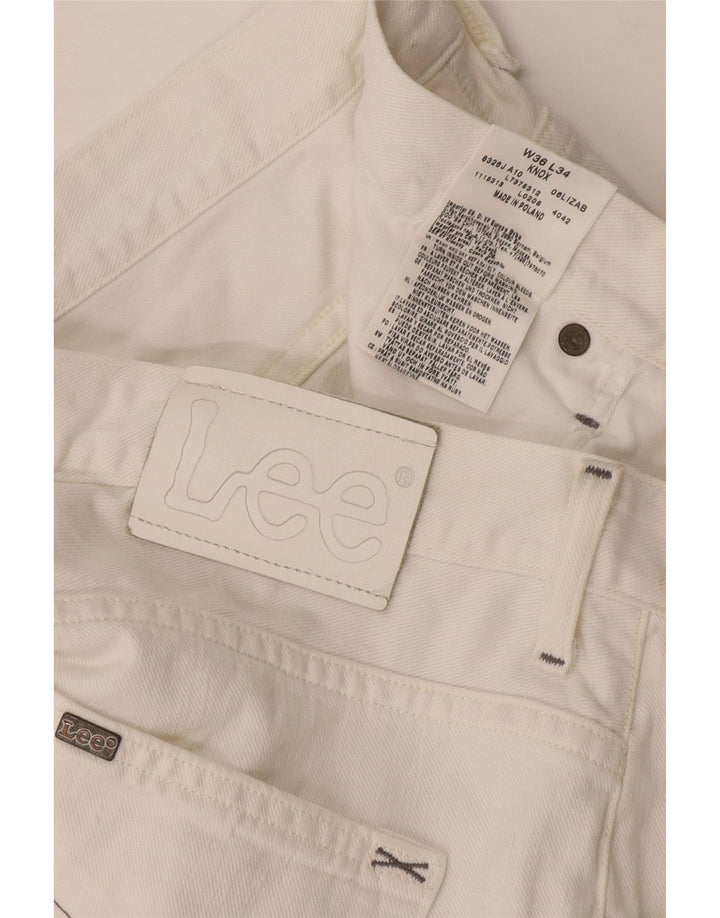Lee Mens Knox Straight Jeans W36 L34 White Cotton