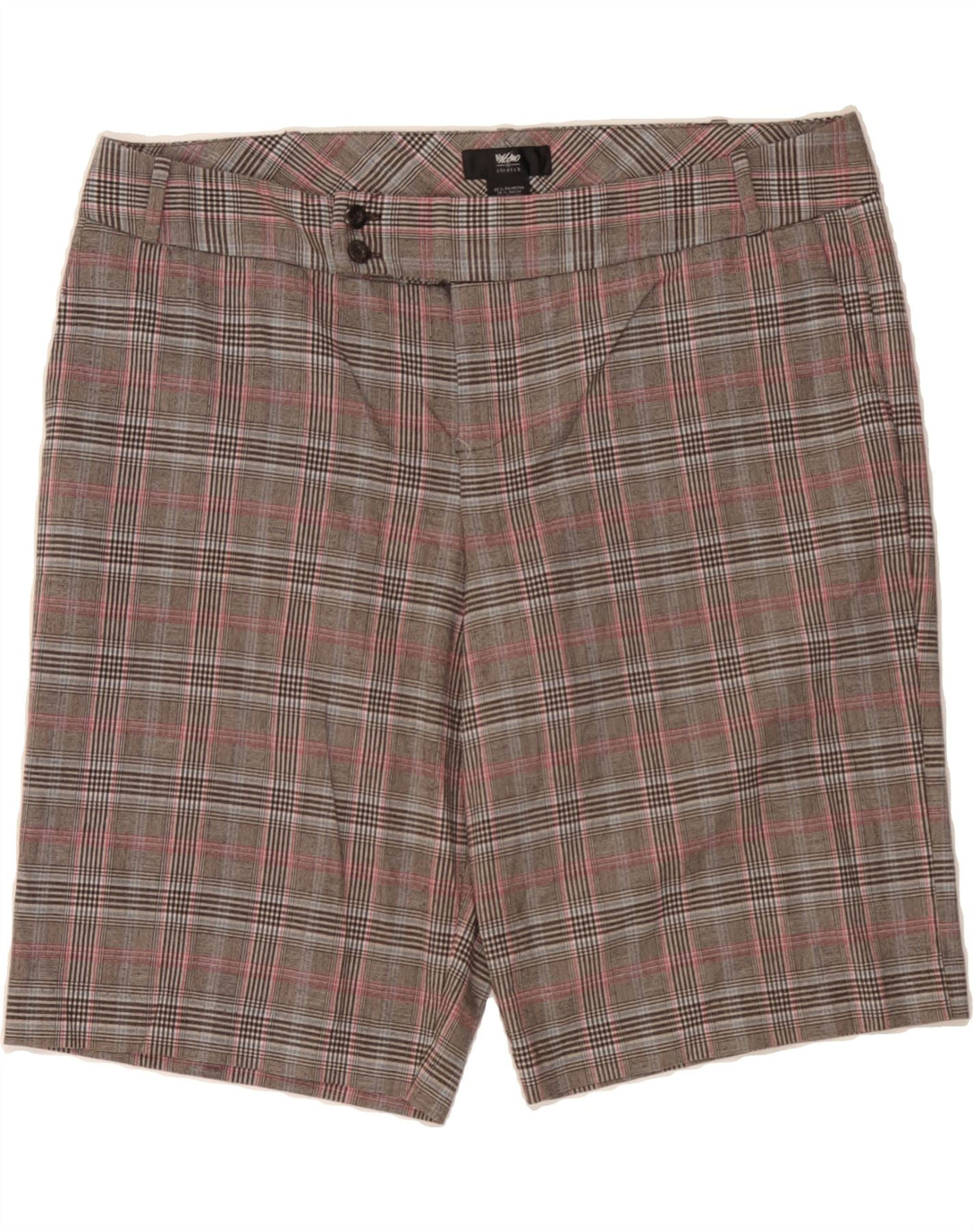 MOSSIMO Womens Stretch Chino Shorts US 16 2XL W40  Grey Houndstooth Vintage Mossimo and Second-Hand Mossimo from Messina Hembry 