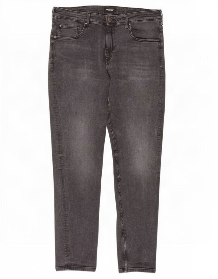 Jack & Jones Mens Slim Jeans W36 L34 Grey Cotton