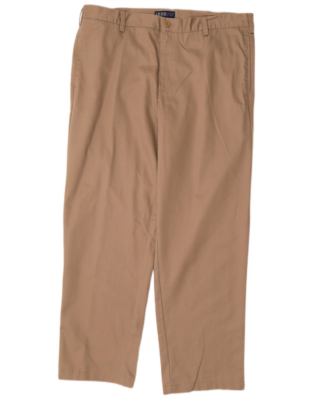 IZOD Mens Classic Fit Chino Trousers W40 L32  Beige Cotton