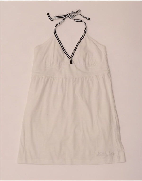 North Sails Womens Crop Halter Top UK 14 Large White Cotton
