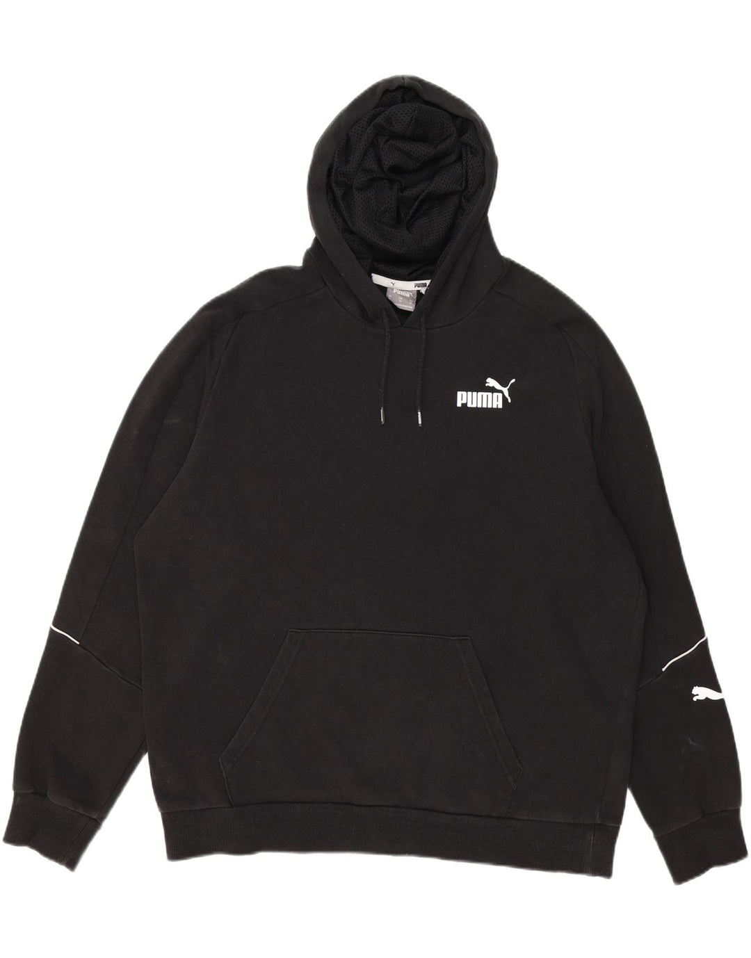 PUMA Mens Hoodie Jumper XL Black Cotton Vintage Puma and Second-Hand Puma from Messina Hembry 