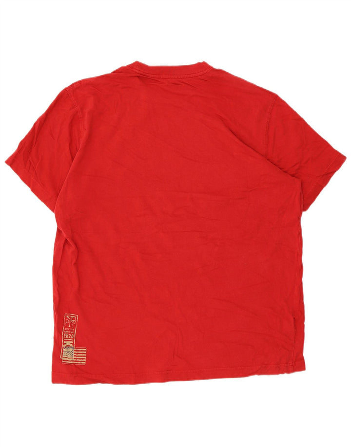EDDIE BAUER Mens Graphic T-Shirt Top Large Red Cotton