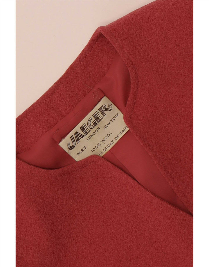 Jaeger Womens 4 Button Blazer Jacket UK 8 Small Pink Wool