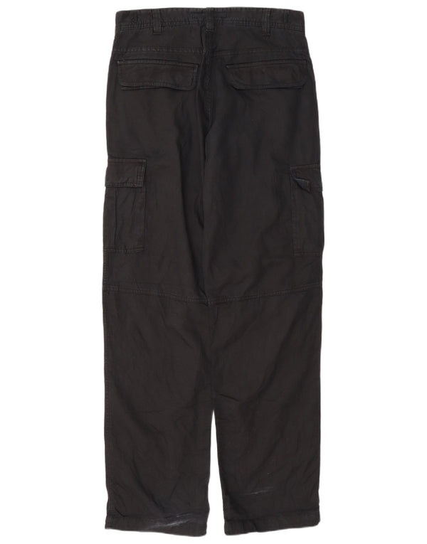 Zara Mens Straight Cargo Trousers EU 40 Medium W31 L32 Navy Blue Cotton