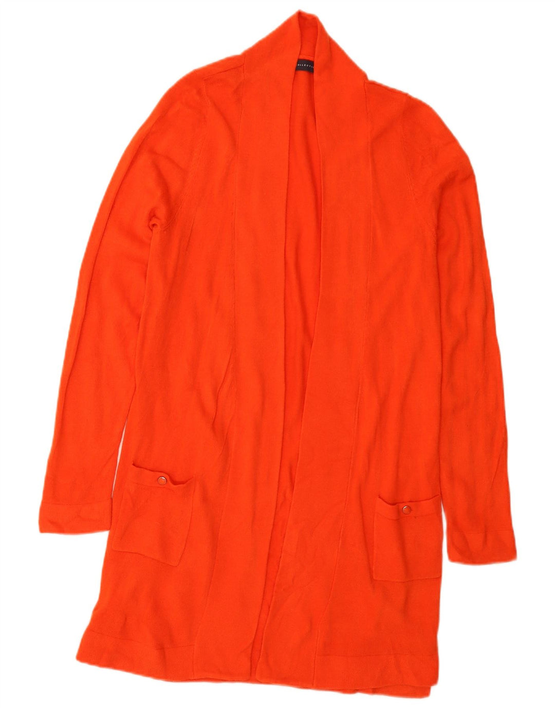 Marks & Spencer Womens Longline Open Cardigan Sweater UK 12 Medium Orange