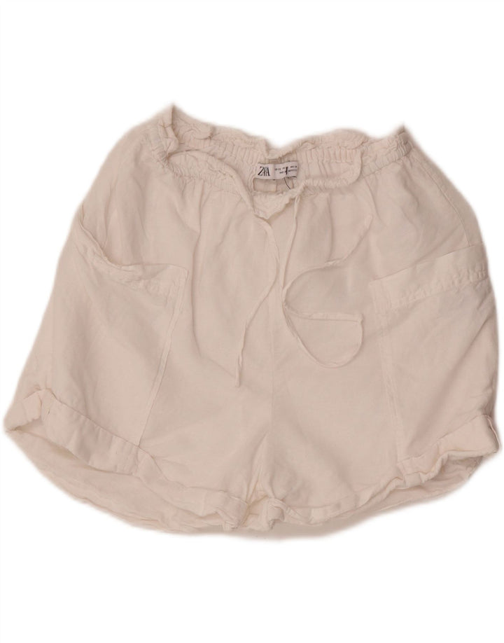 Zara Womens Casual Shorts XS W24 White Linen