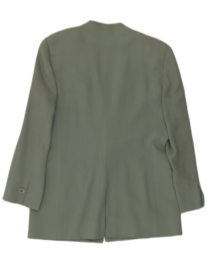 MANI Womens 2 Button Blazer Jacket IT 44 Medium Green Virgin Wool