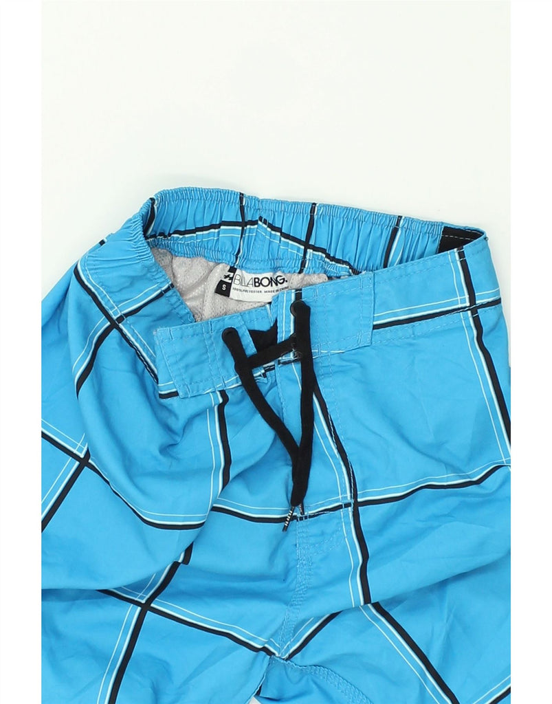 BILLABONG Mens Swimming Shorts Small Blue Check Polyester | Vintage Billabong | Thrift | Second-Hand Billabong | Used Clothing | Messina Hembry 