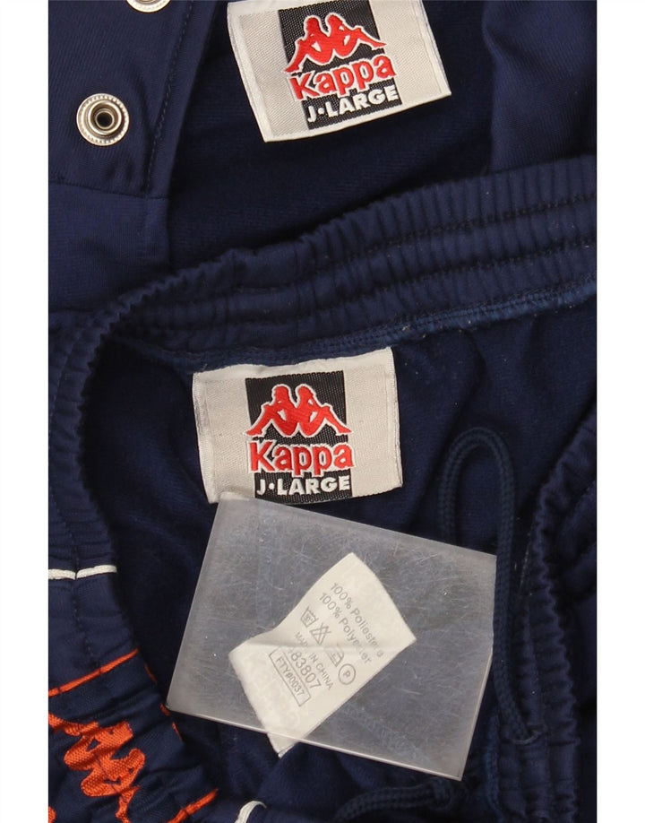 Kappa Boys Graphic Full Tracksuit 9-10 Years Large Navy Blue Polyester