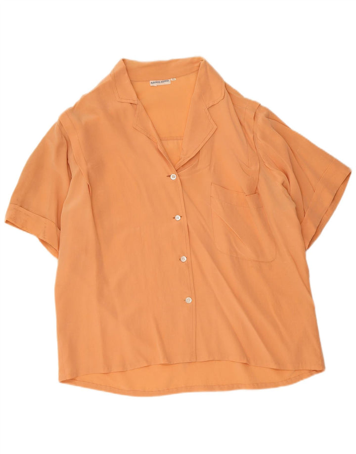 Alberto Aspesi Womens Short Sleeve Shirt IT 44 Medium Orange
