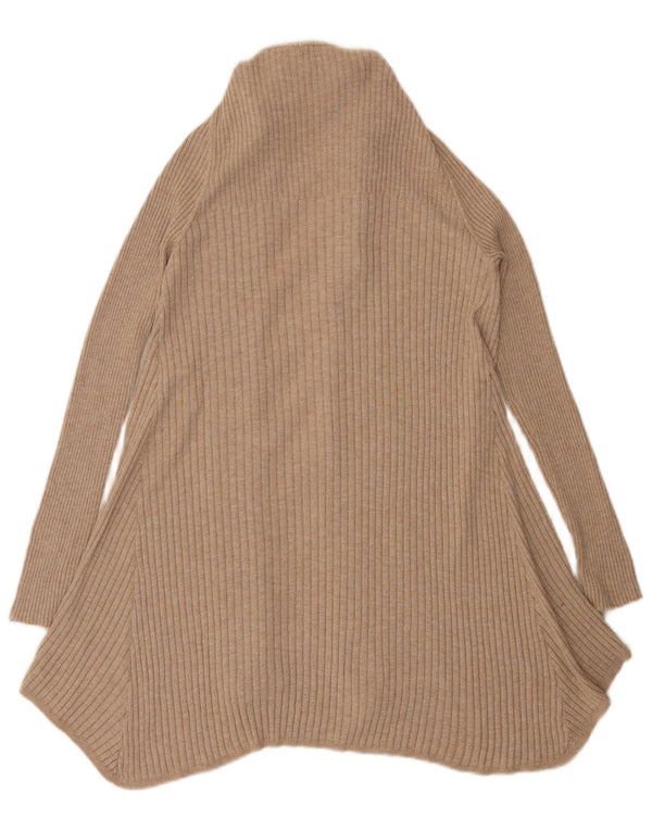 Marks & Spencer Womens Longline Open Cardigan Sweater UK 14 Medium Beige