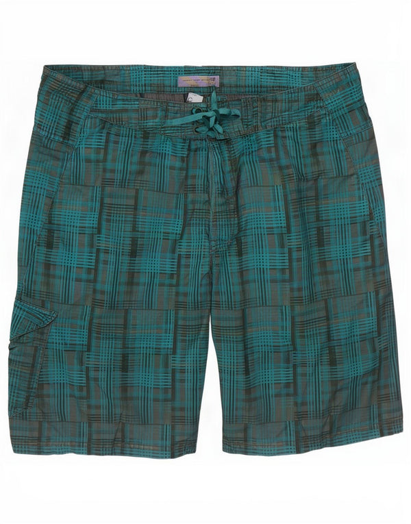 Fat Face Mens Swimming Shorts XL Blue Check Polyester