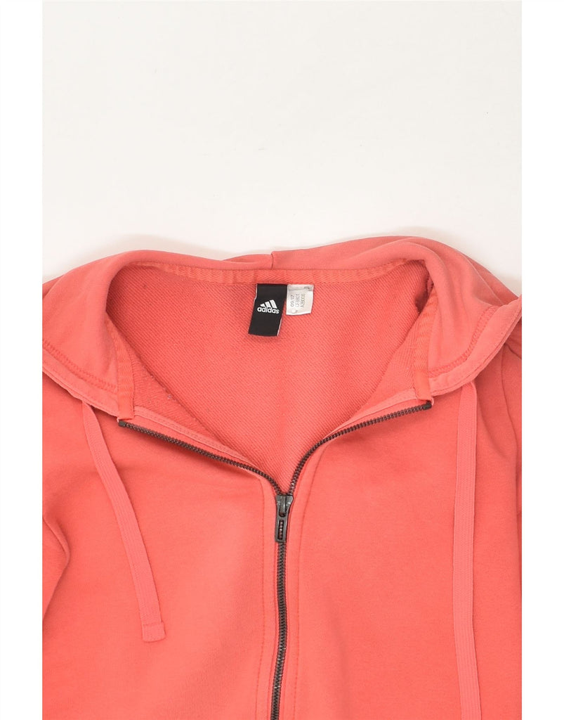 ADIDAS Womens Graphic Zip Hoodie Sweater UK 12 Medium Orange | Vintage Adidas | Thrift | Second-Hand Adidas | Used Clothing | Messina Hembry 